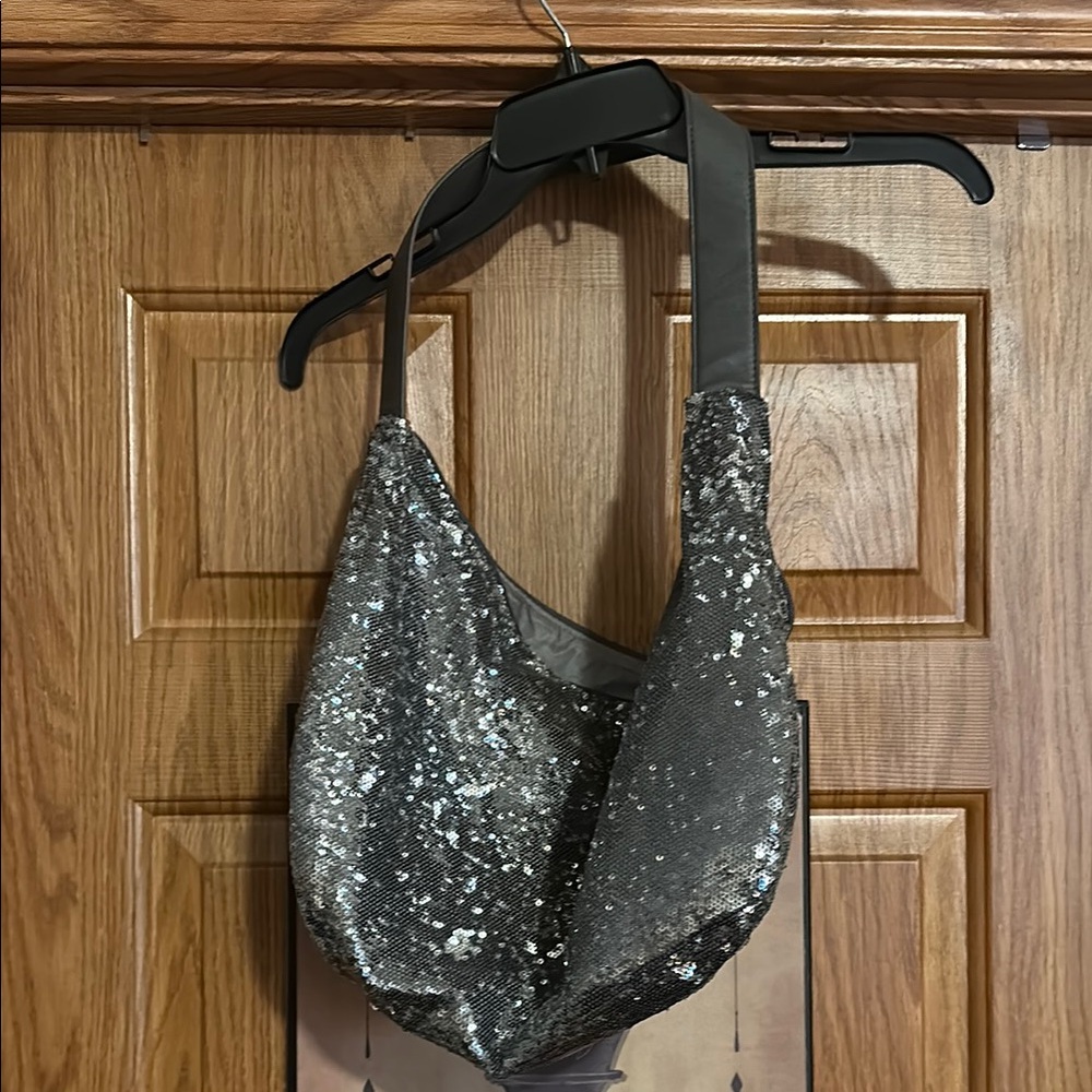 Elegant Silver Sequin Women's Bag